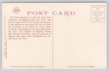 Grand Canyon Arizona Angel Trail Fred Harvey White Border Postcard Unposted - Additional view 1