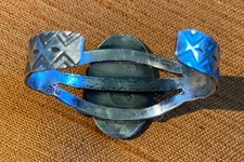 Vintage Native American Silver Turquoise Cuff Bracelet...Prob. Fred Harvey Era - Additional view 4