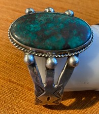 Vintage Native American Silver Turquoise Cuff Bracelet...Prob. Fred Harvey Era - Additional view 5