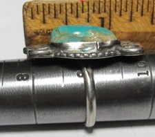 CHUNKY Vintage Fred Harvey Era Navajo Sterling Silver Turquoise NUGGET Ring sz9 - Additional view 20