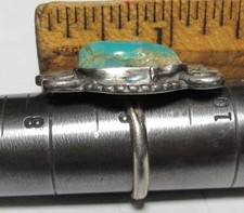 CHUNKY Vintage Fred Harvey Era Navajo Sterling Silver Turquoise NUGGET Ring sz9 - Additional view 21