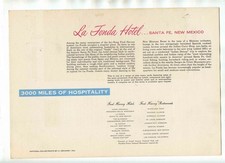 Fred Harvey Menu La Fonda Hotel Santa Fe New Mexico La Fonda Hotel Cover - Additional view 1