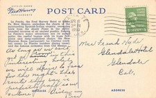 Vintage La Fonda Fred Harvey Hotel Santa Fe New Mexico Postcard 1950 - Additional view 1