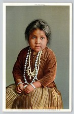 Postcard Native American Navajo Child Yaz-Yah Albuquerque New Mexico Fred Harvey