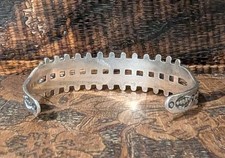 Native American Style Fred Harvey Era Vintage Cuff Sterling Faux Turquoise  - Additional view 6