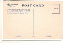 1940s Grand Canyon Fred Harvey Linen Postcard Colorado River Mohave Point-PP10 - Additional view 1