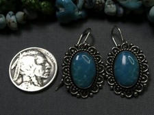 Fred Harvey NAVAJO Natural BLUE GEM TURQUOISE Sterling Silver 1.3