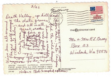 1982 DEATH VALLEY CALIFORNIA ARTISTS DRIVE ARTISTS PALETTE FRED HARVEY POSTCARD - Additional view 1