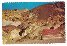 1982 DEATH VALLEY CALIFORNIA ARTISTS DRIVE ARTISTS PALETTE FRED HARVEY POSTCARD