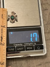 Old pawn Fred Harvey era sterling turquoise thunderbird charm 040123aAC - Additional view 2