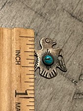 Old pawn Fred Harvey era sterling turquoise thunderbird charm 091524dBDZFG - Additional view 2