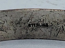 Vtg. Fred Harvey Era Sterling Cuff Bracelet Rope and Stamped Design 13 Gr. - Additional view 2