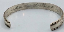 Vtg. Fred Harvey Era Sterling Cuff Bracelet Rope and Stamped Design 13 Gr. - Additional view 3