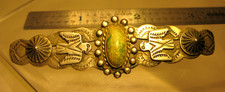 Vtg. Signed  FRED HARVEY ERA ThunderBird Navajo Turquoise Coin Silver Brooch 13g - Additional view 1