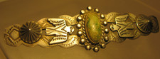 Vtg. Signed  FRED HARVEY ERA ThunderBird Navajo Turquoise Coin Silver Brooch 13g - Additional view 3