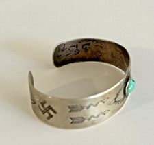 Native American Navajo Whirling Log ~Silver /Turquoise Bracelet Fred Harvey Era - Additional view 3