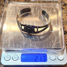 Fred Harvey Era Coin Silver Navajo Stamping Green Turquoise Cuff Bracelet - Additional view 15