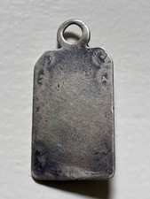 Vtg 30s Fred Harvey Era Navajo Sterling Turquoise Arrowhead Luggage Tag Pendant - Additional view 1