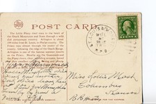 79593 Railroad Along Little Piney Arlington, Mo. Missouri Fred Harvey Postcard - Additional view 1