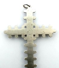 Fred Harvey Era, Silver Bell Trading With 17 Turquoise Cross Pendant 9.4 Grams - Additional view 5