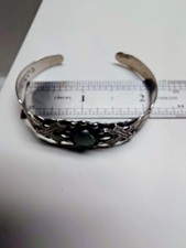 Fred Harvey Era Coin Silver-Signed Turquoise Native American Cuff Bracelet - Additional view 2