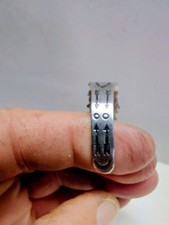 Fred Harvey Era Coin Silver-Signed Turquoise Native American Cuff Bracelet - Additional view 4