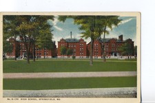 H-1789 High School, Springfield, Mo. Missouri Fred Harvey Postcard #52426