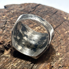 Vintage Navajo Sterling Silver Turquoise Ring Horseshoe Stamped Fred Harvey Era - Additional view 4