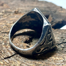 Vintage Navajo Sterling Silver Turquoise Ring Horseshoe Stamped Fred Harvey Era - Additional view 10