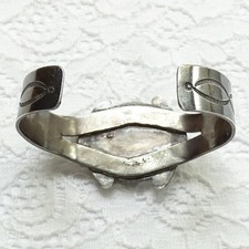Vintage Navajo Fred Harvey Era Cuff Bracet Blue Gem Turquoise Sterling Silver - Additional view 5