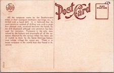 Vintage Fred Harvey Pueblo Indian Drilling Turquoise New Mexico Postcard - Additional view 1