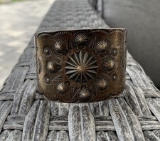 Vintage Fred Harvey Era Sterling Silver Cuff Bracelet Old Navajo Large 60.4 Gram - Additional view 2