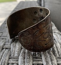 Vintage Fred Harvey Era Sterling Silver Cuff Bracelet Old Navajo Large 60.4 Gram - Additional view 8