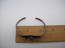 Vintage Navajo Fred Harvey Era GREEN Turquoise Sterling Silver Bracelet - Additional view 11