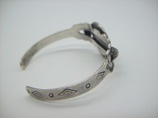 Vintage Navajo Fred Harvey Era Sterling Silver Green Turquoise Cuff Bracelet - Additional view 5