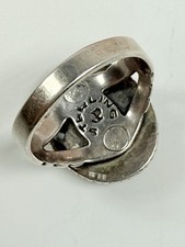 VINTAGE JANE POPOVICH JP STERLING SILVER & TURQUOISE OVAL FRED HARVEY ERA RING - Additional view 7