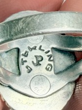 VINTAGE JANE POPOVICH JP STERLING SILVER & TURQUOISE OVAL FRED HARVEY ERA RING - Additional view 8