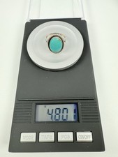 VINTAGE JANE POPOVICH JP STERLING SILVER & TURQUOISE OVAL FRED HARVEY ERA RING - Additional view 9