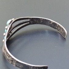 Fred Harvey Era Sterling Turquoise Child's Navajo Style Cuff Bracelet - Additional view 7
