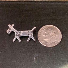 Vintage Navajo Fred Harvey Era Sterling Silver Brooch Pin Dog Horse or Antelope - Additional view 1