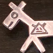 Vintage Navajo Fred Harvey Era Sterling Silver Brooch Pin Dog Horse or Antelope - Additional view 2