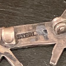 Vintage Navajo Fred Harvey Era Sterling Silver Brooch Pin Dog Horse or Antelope - Additional view 5