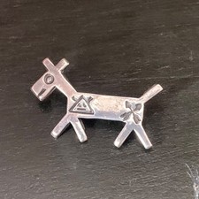 Vintage Navajo Fred Harvey Era Sterling Silver Brooch Pin Dog Horse or Antelope - Additional view 7
