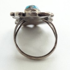 Vintage Navajo Fred Harvey Era Turquoise 925 Sterling Silver Ring Size 5 Native - Additional view 5