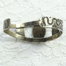 Old Navajo Fred Harvey Era Green Turquoise Cuff Bracelet Sterling Chief Head - Additional view 9