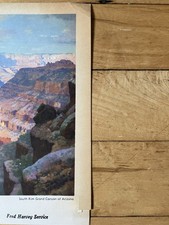 (2) Santa Fe Railway Fred Harvey Dining Car Menu Canyon Scenic Cover Art 1950’s - Additional view 2