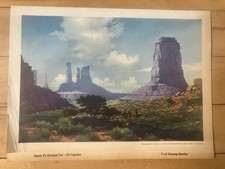 (2) Santa Fe Railway Fred Harvey Dining Car Menu Canyon Scenic Cover Art 1950’s - Additional view 8