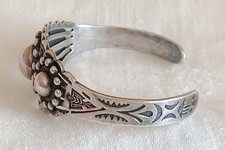 Vintage Fred Harvey Era Sterling Silver Dome Cuff Bracelet Thunderbird - Additional view 4