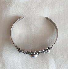 Vintage Fred Harvey Era Sterling Silver Dome Cuff Bracelet Thunderbird - Additional view 5