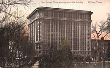 San Jacinto Plaza Anson Mills Building El Paso Texas Fred Harvey Postcard G40